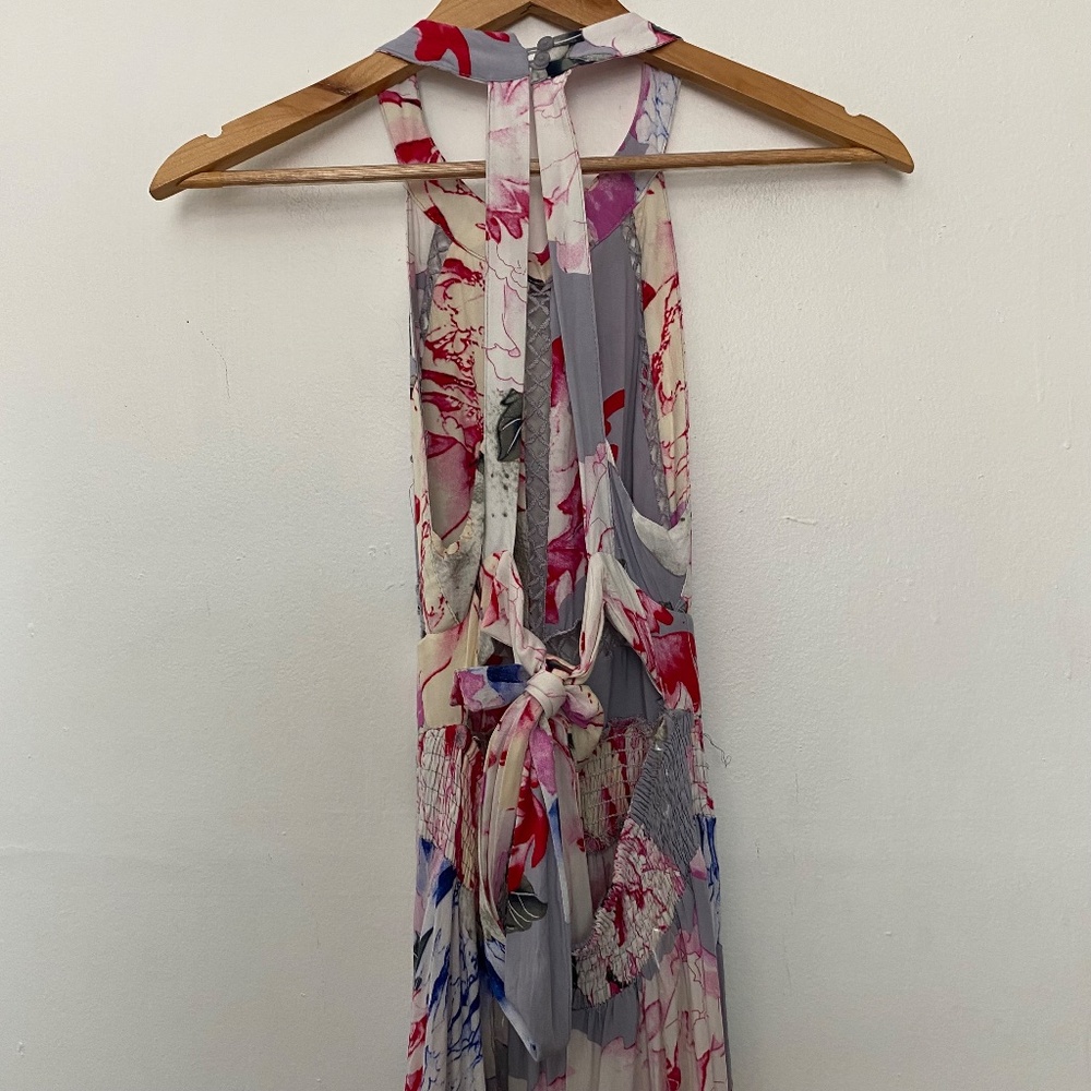 JAASE Grey & Pink Floral‎ Cut-Out Halter Maxi Dress - Picture 5 of 6